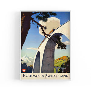Holidays in Switzerland Vintage Travel Advert Wall Art - The Affordable Art Company