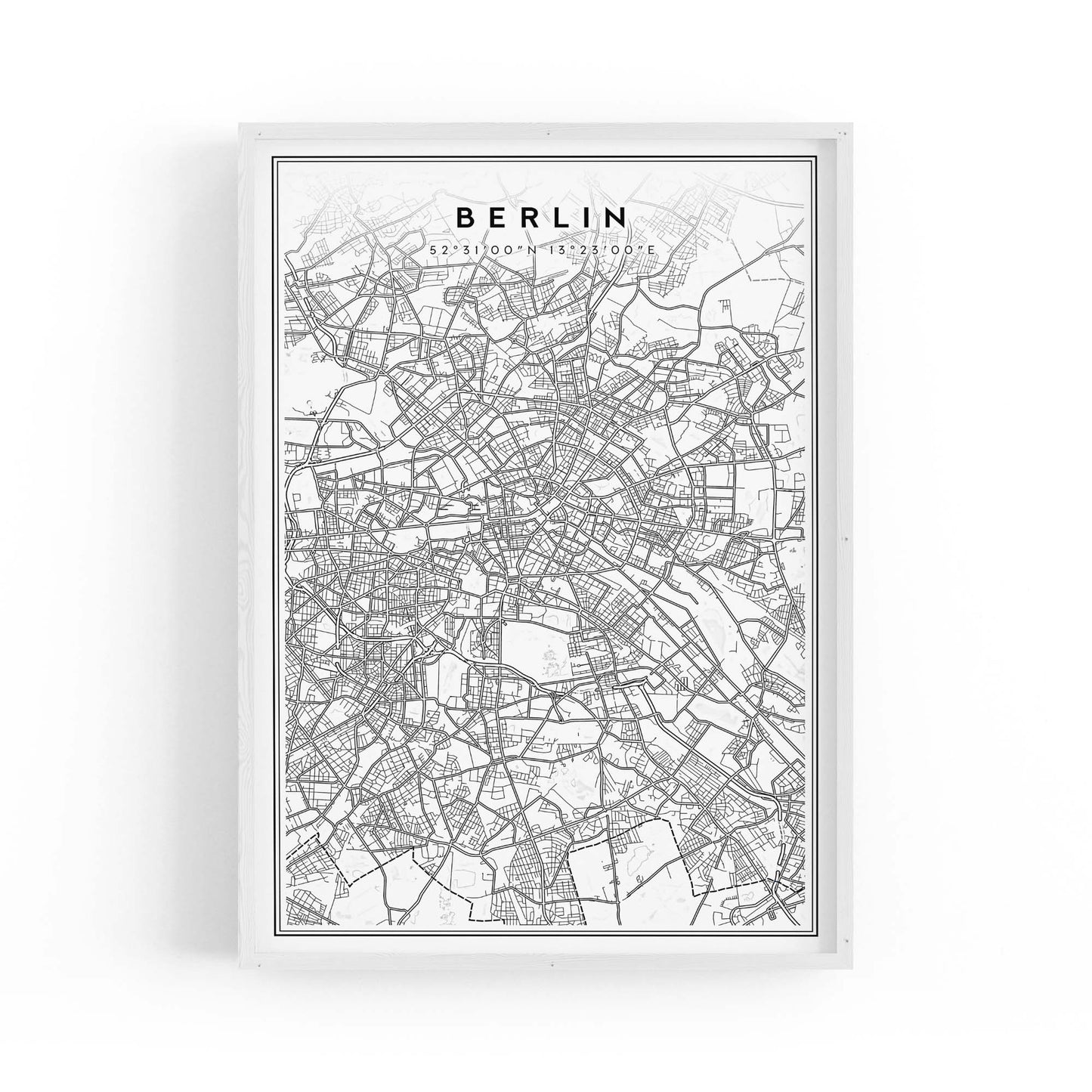 Berlin Germany Minimal Map Travel Wall Art - The Affordable Art Company