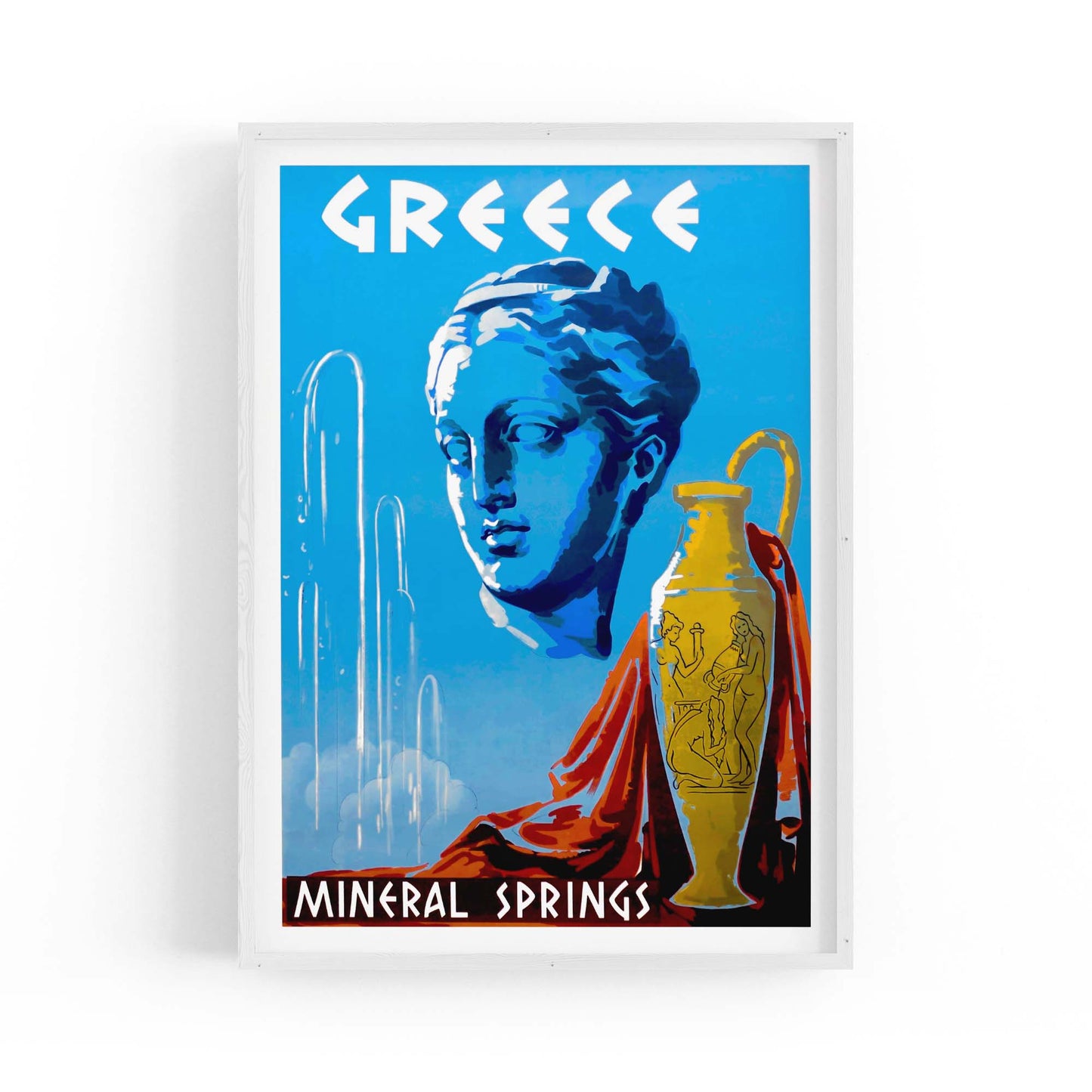 Mineral Springs Greece Vintage Travel Advert Wall Art - The Affordable Art Company