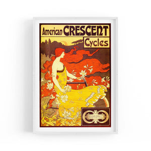 American Crescent Cycles Vintage Advert Wall Art - The Affordable Art Company