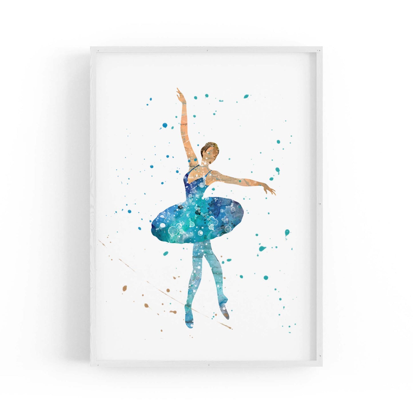 Blue Ballerina Girls Bedroom Ballet Wall Art - The Affordable Art Company