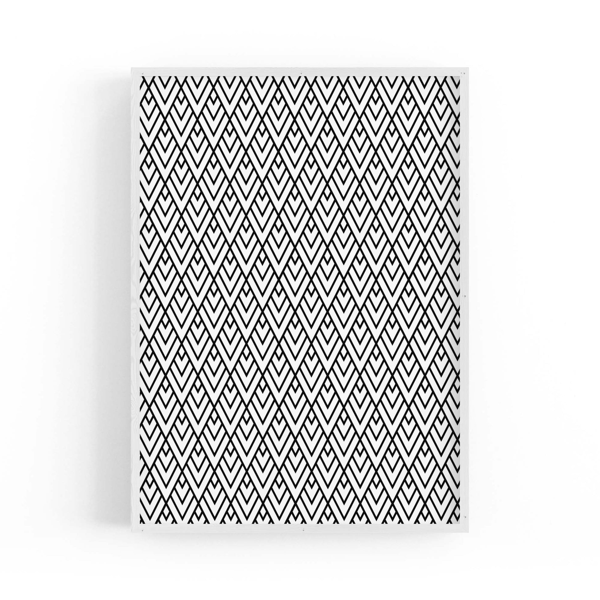 Minimal Geometric Pattern Black & White Wall Art #2 - The Affordable Art Company