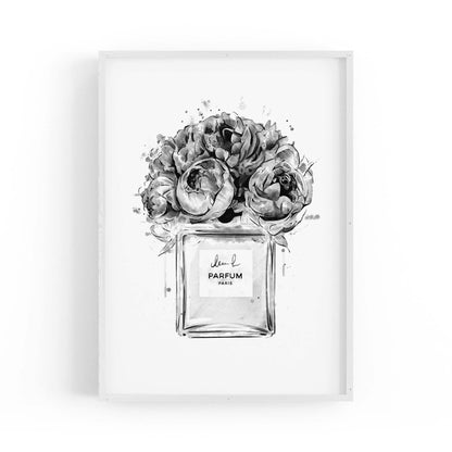 Black and White Perfume Bottle Fashion Wall Art - The Affordable Art Company