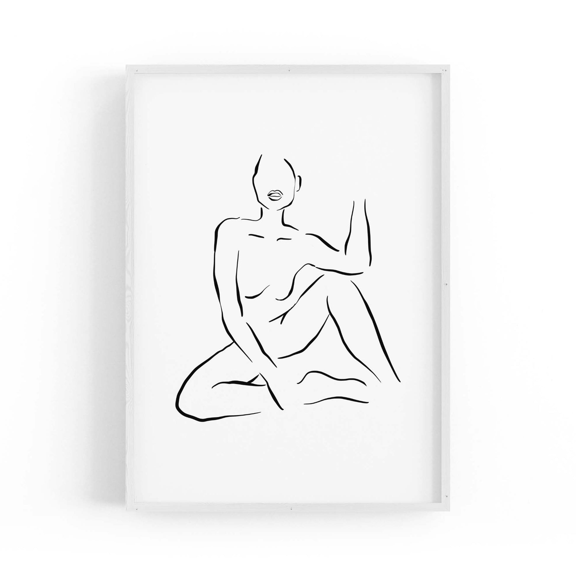 Nude Female Body Minimal Line Drawing Wall Art #2 - The Affordable Art Company