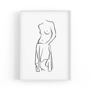 Elegant Female Nude Minimal Drawing Wall Art - The Affordable Art Company