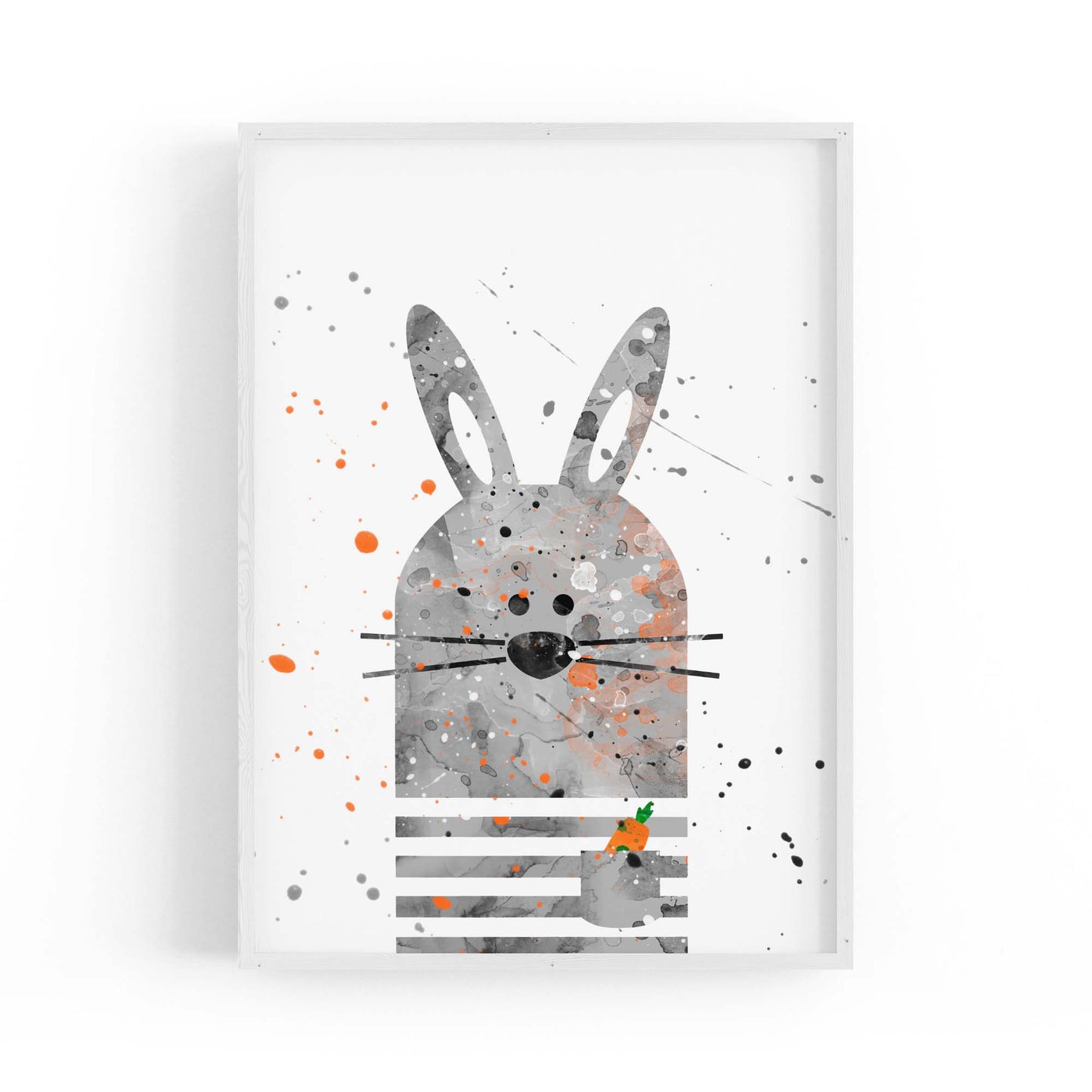 Rabbit Nursery Cartoon Cute Baby Wall Art #1 - The Affordable Art Company