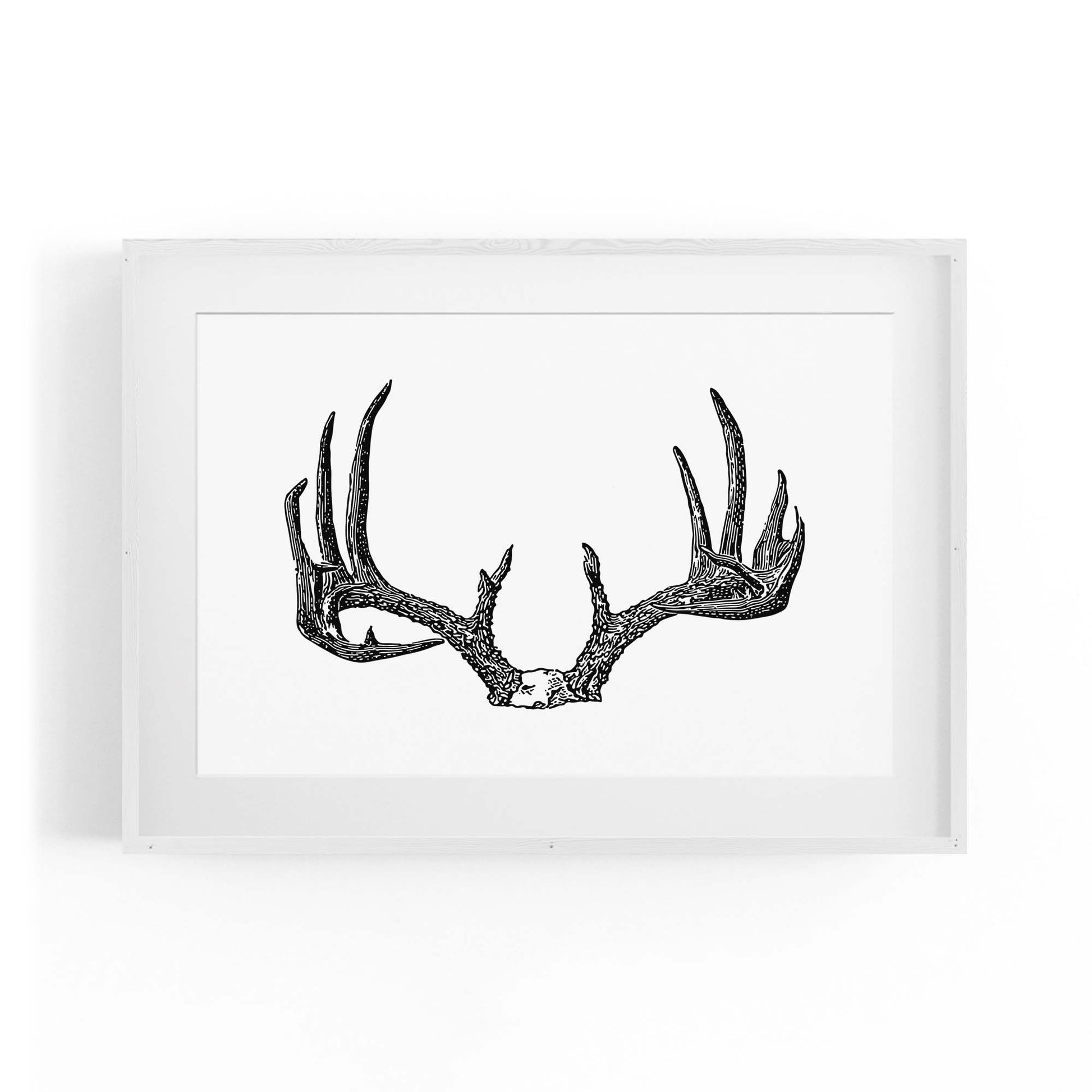 Deer Antlers Hunting Trophy Man Cave Wall Art - The Affordable Art Company