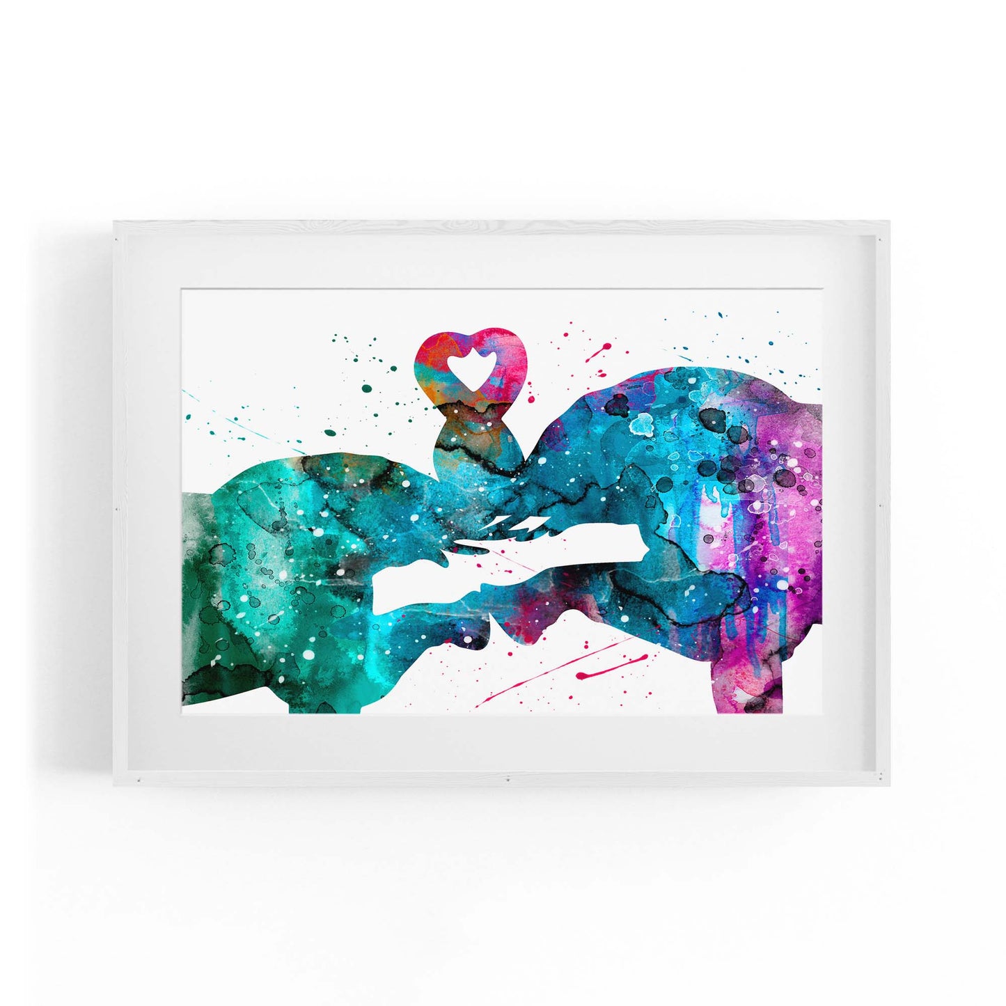 Couple Elephant Romantic Animal Wall Art #2 - The Affordable Art Company