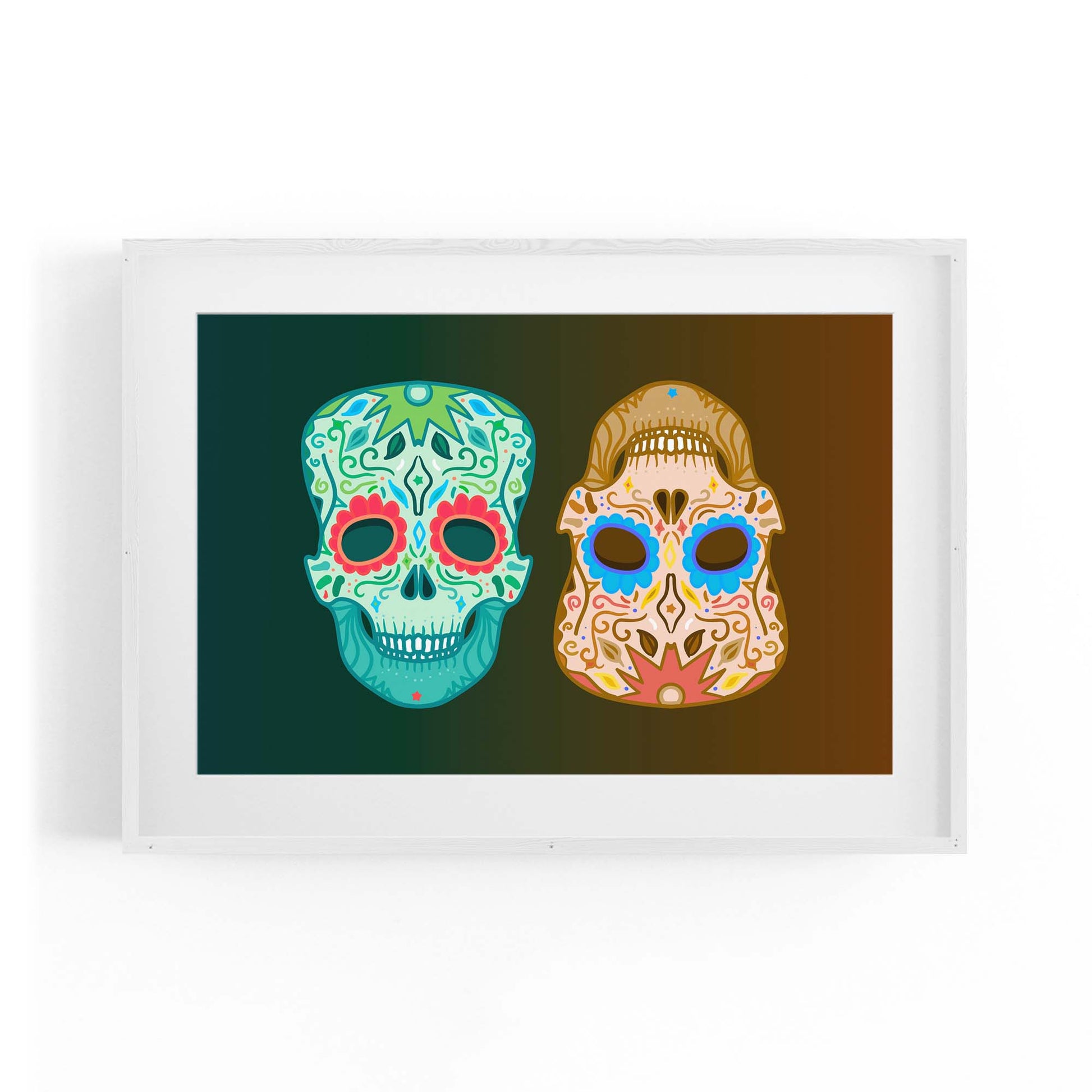 Vintage Mexican Day of the Dead Skulls Wall Art #2 - The Affordable Art Company
