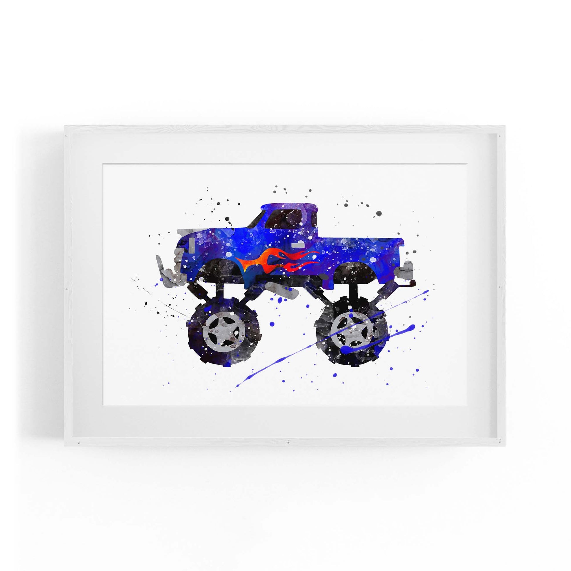 Monster Truck Cartoon Boys Bedroom Truck Wall Art - The Affordable Art Company