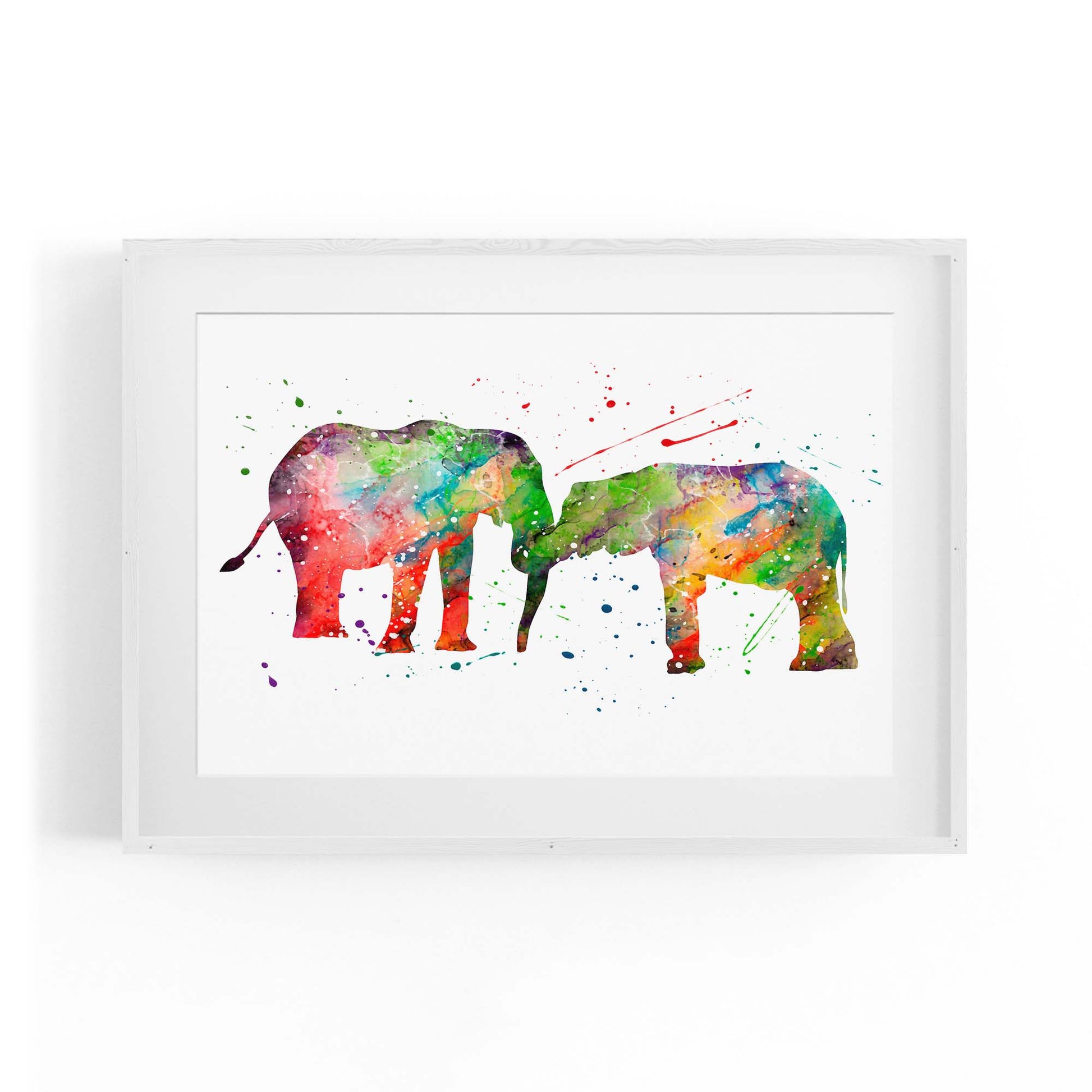 Elephant Family Nursery Babys Bedroom Wall Art - The Affordable Art Company