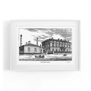 Victorian Mint, Melbourne Drawing Vintage Wall Art - The Affordable Art Company