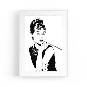 Audrey Hepburn Fashion Minimal Bedroom Wall Art #1 - The Affordable Art Company