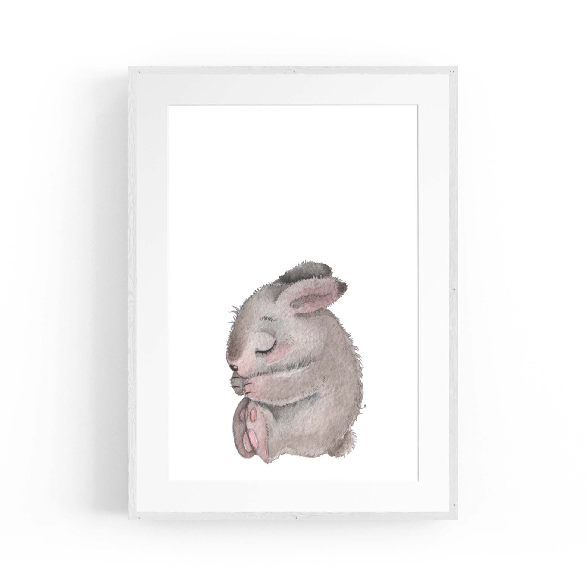 Sleeping Rabbit Cartoon Animal Nursery Wall Art #2 - The Affordable Art Company
