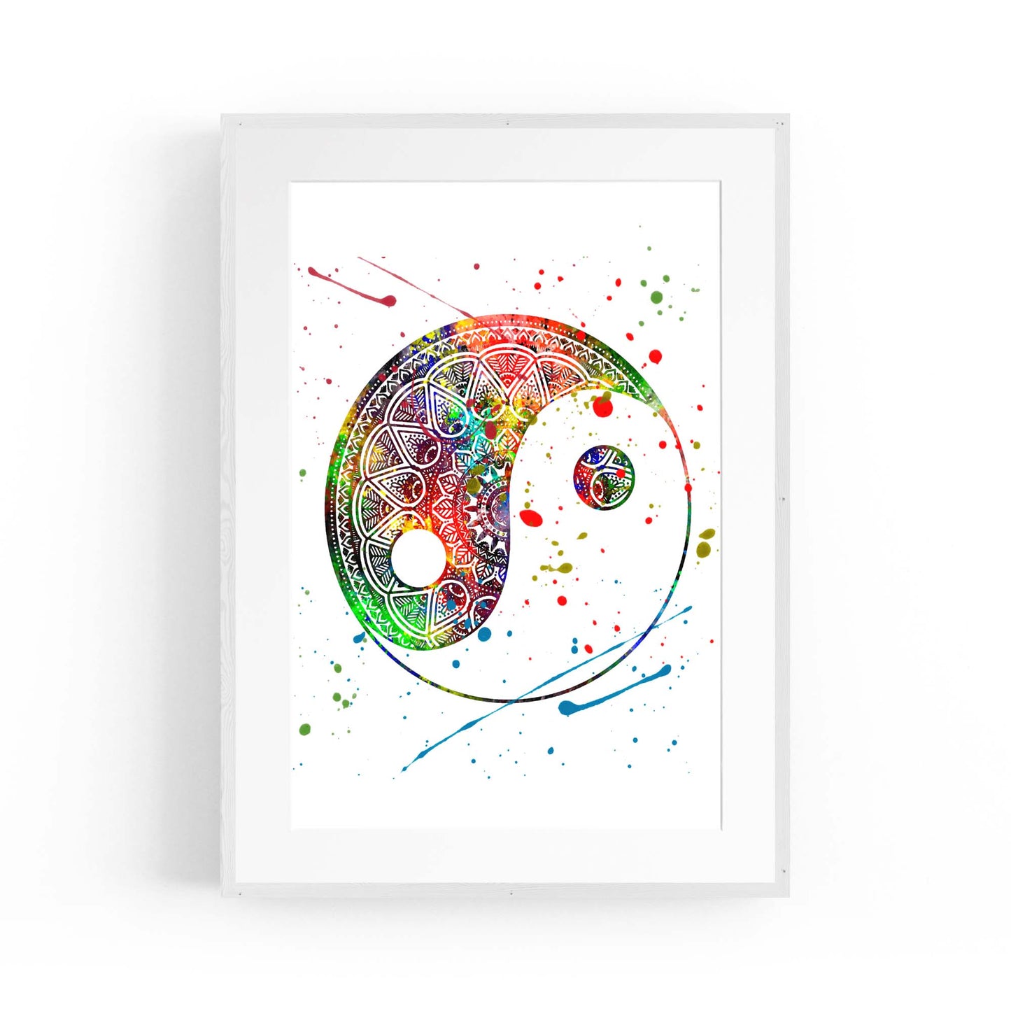 Yin Yang Mandala Calming Yoga Buddist Wall Art #1 - The Affordable Art Company