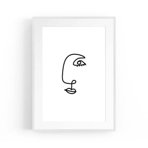 Minimal Abstract Line Face Modern Wall Art #6 - The Affordable Art Company
