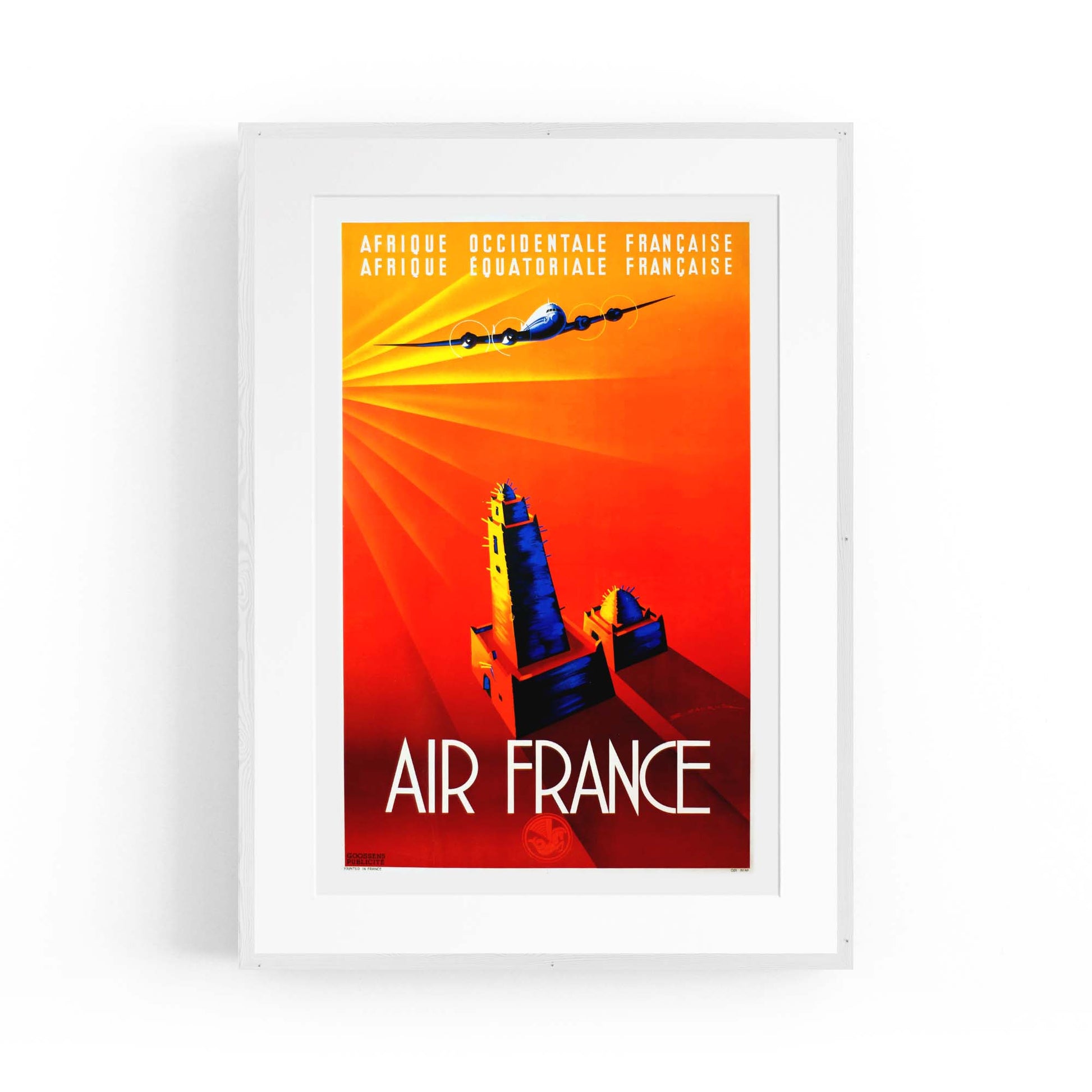 Air France Vintage Travel Advert Airline Wall Art - The Affordable Art Company