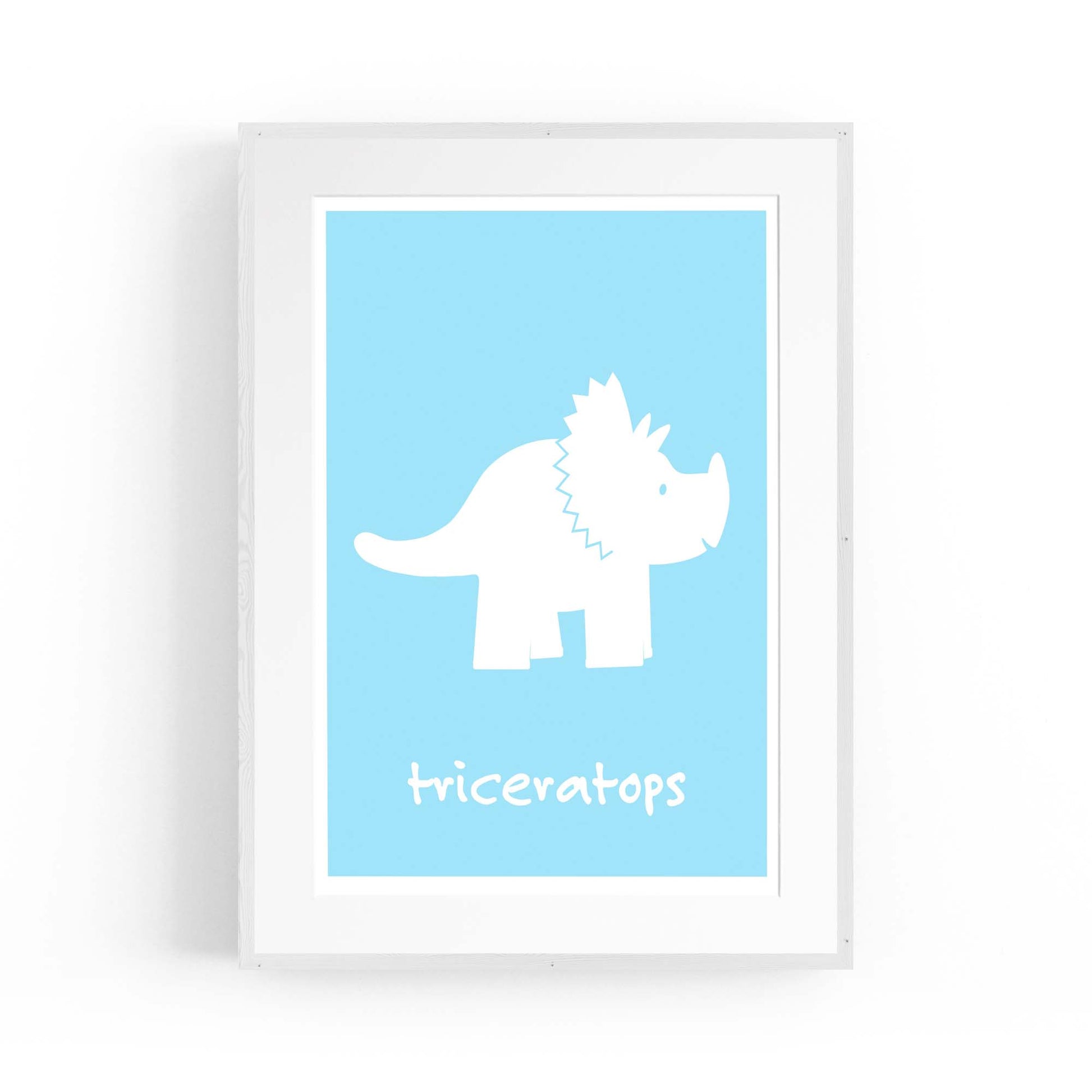 Tricerotops Dinosaur Boys Bedroom Nursery Wall Art - The Affordable Art Company