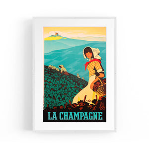 Champagne France Vintage Travel Advert Wall Art - The Affordable Art Company