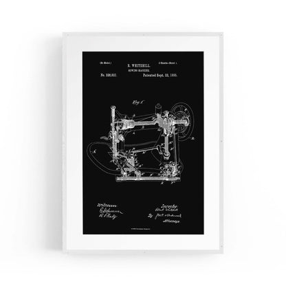 Vintage Sewing Machine Patent Wall Art #1 - The Affordable Art Company