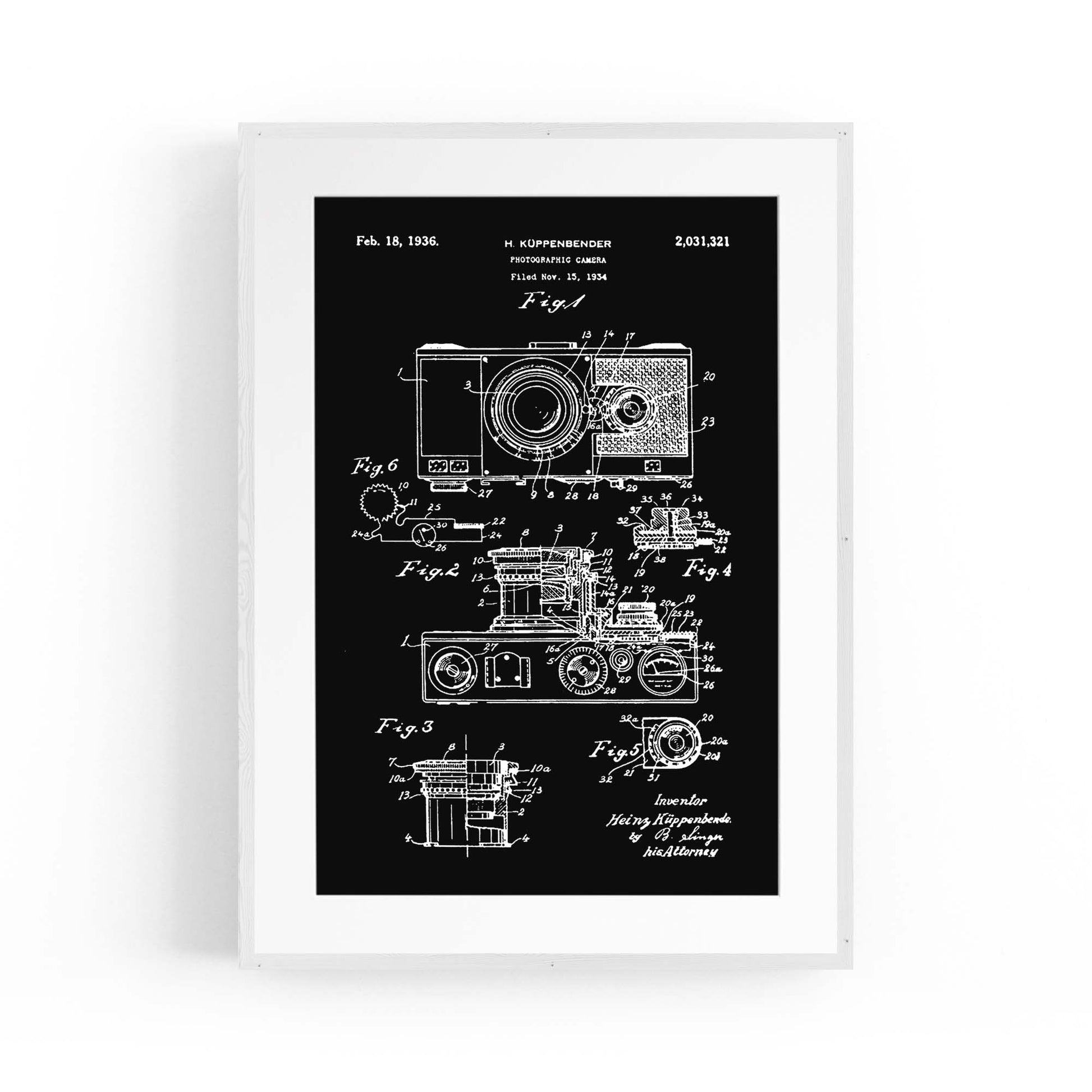 Vintage Camera Patent Photographer Wall Art #1 - The Affordable Art Company