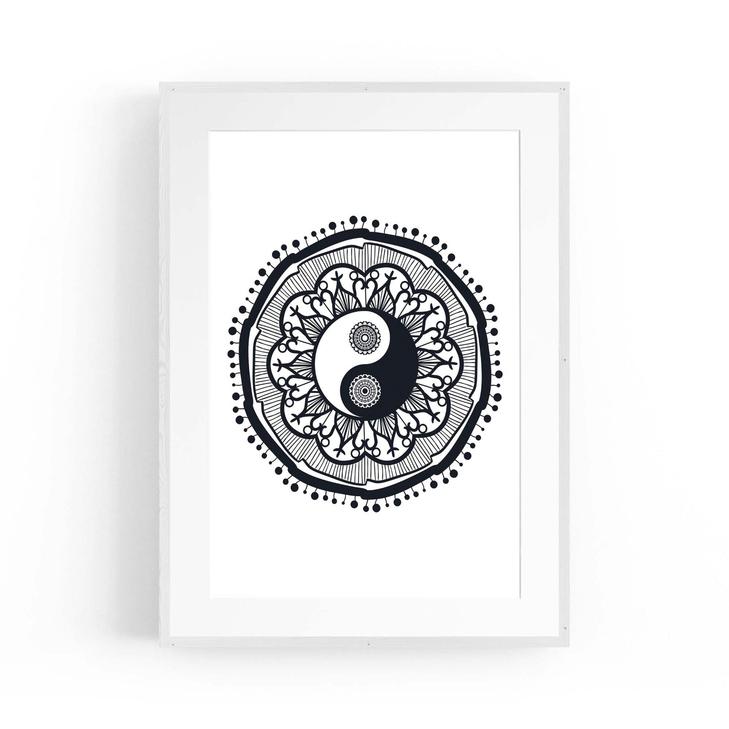 Yin Yang Mandala Calming Yoga Buddist Wall Art #11 - The Affordable Art Company