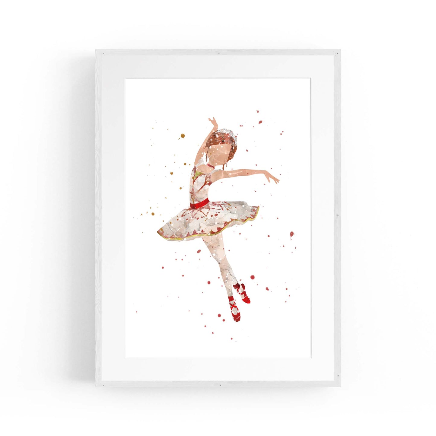 White Ballerina Girls Bedroom Ballet Wall Art #1 - The Affordable Art Company