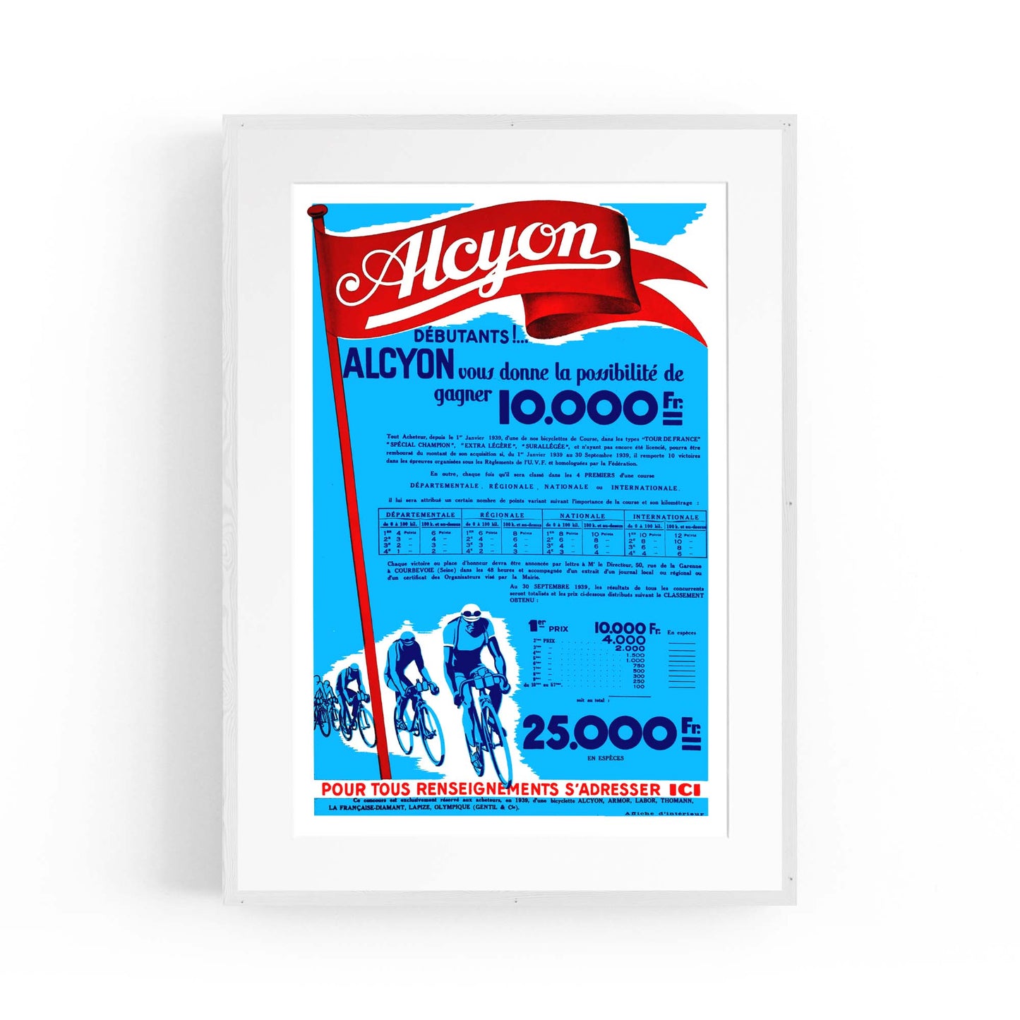 Alcyon Cycling Vintage Advert Wall Art - The Affordable Art Company