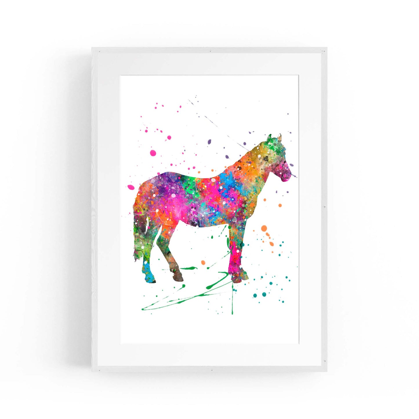 Horse Painting Girls Bedroom Colourful Wall Art #3 - The Affordable Art Company