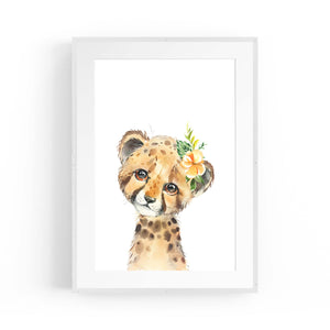 Cute Baby Leopard Nursery Animal Gift Wall Art - The Affordable Art Company