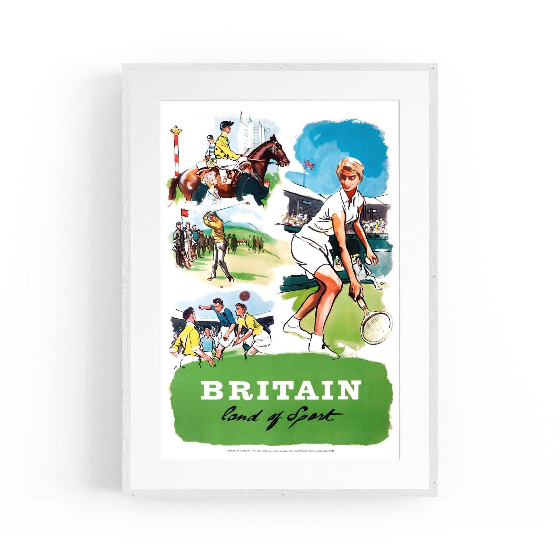 Britain - Land of Sport Vintage Advert Wall Art - The Affordable Art Company