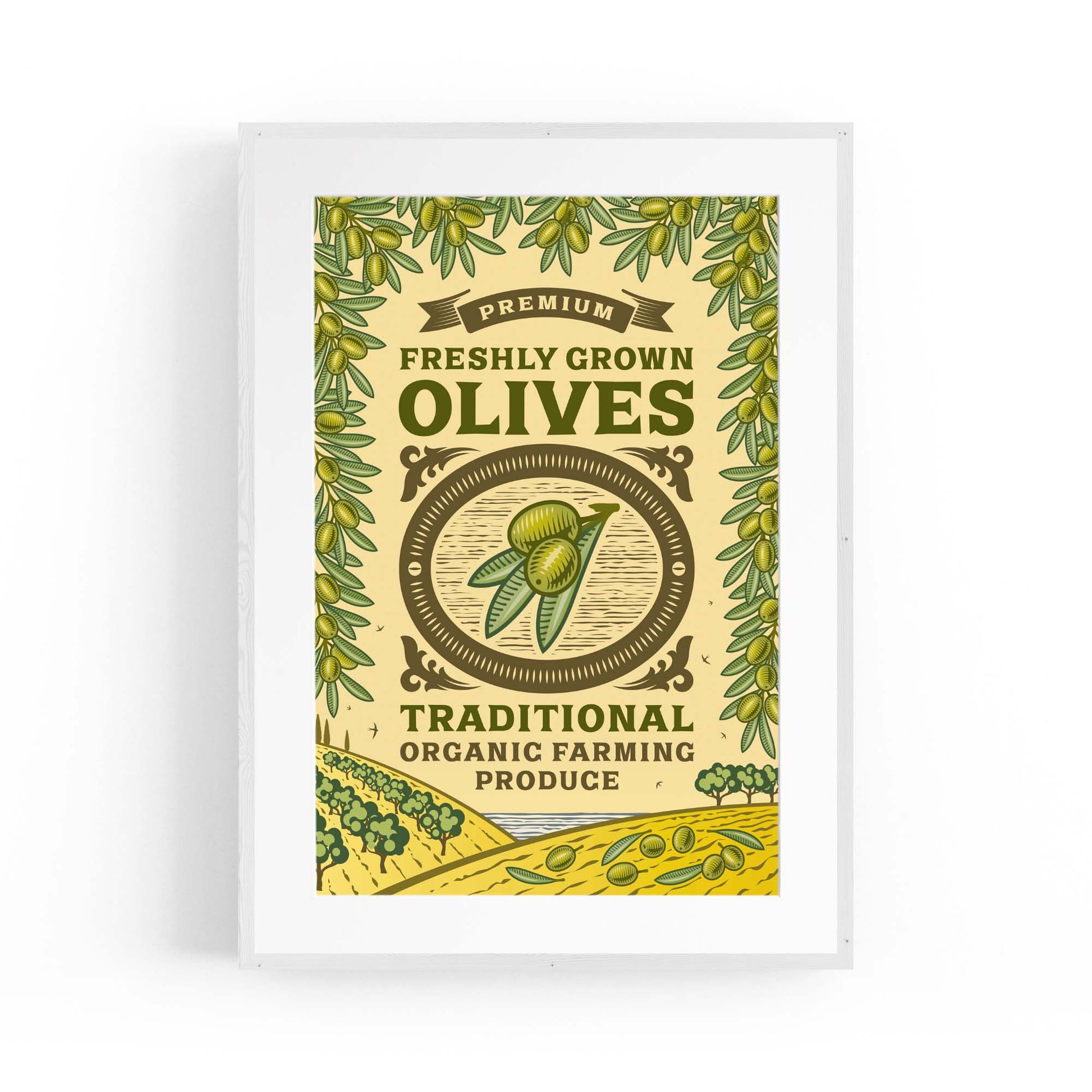 Vintage Olives Farmhouse Kitchen Cafe Wall Art #2 - The Affordable Art Company