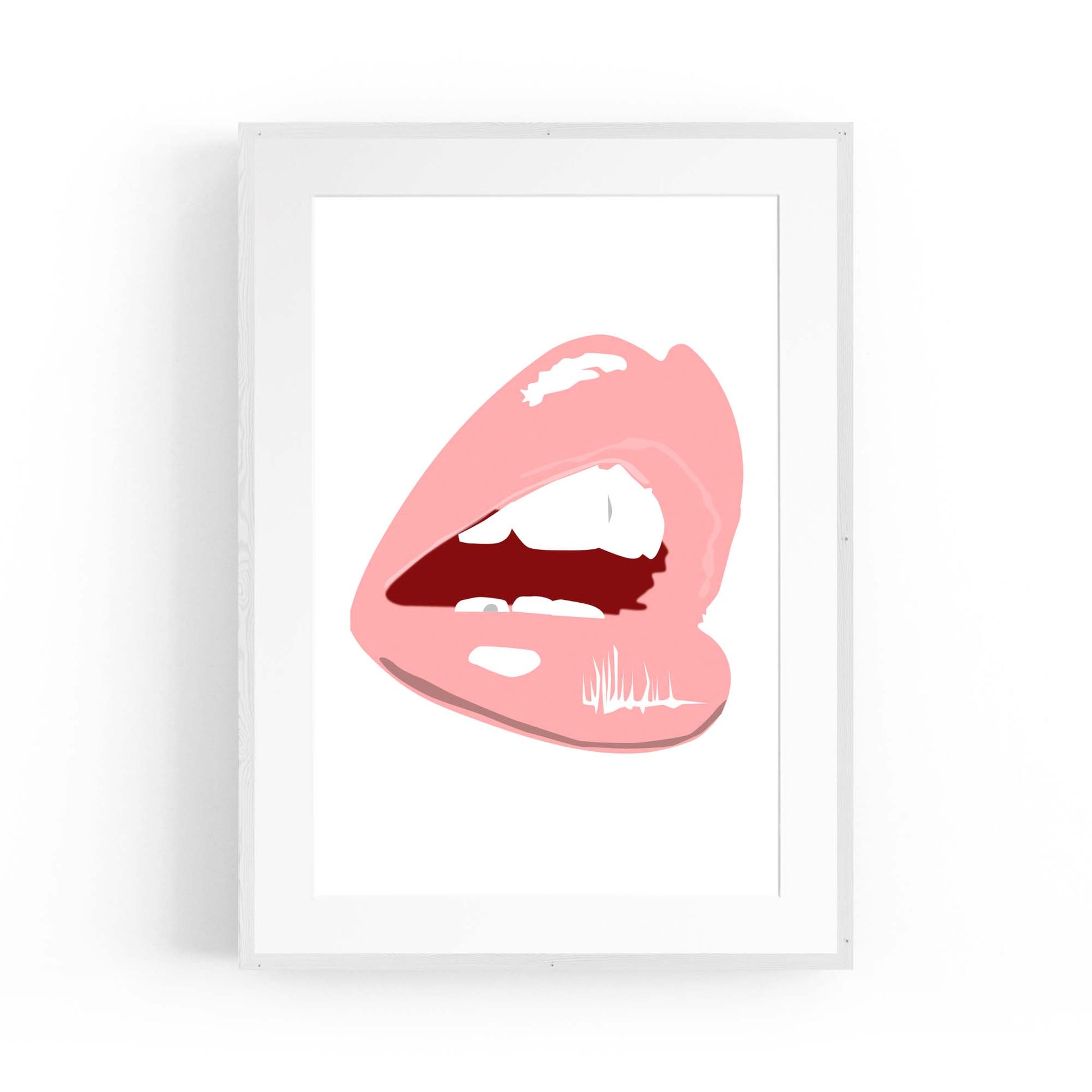 Pink Lips Fashion Girls Bedroom Makeup Wall Art - The Affordable Art Company