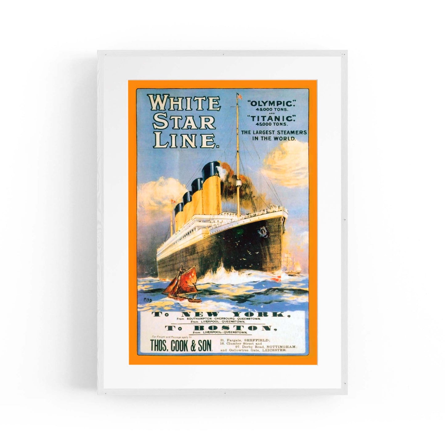 White Star Line - Titanic Vintage Advert Wall Art - The Affordable Art Company