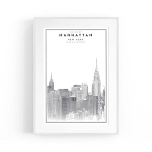 Minimal Manhattan Skyline New York Wall Art - The Affordable Art Company