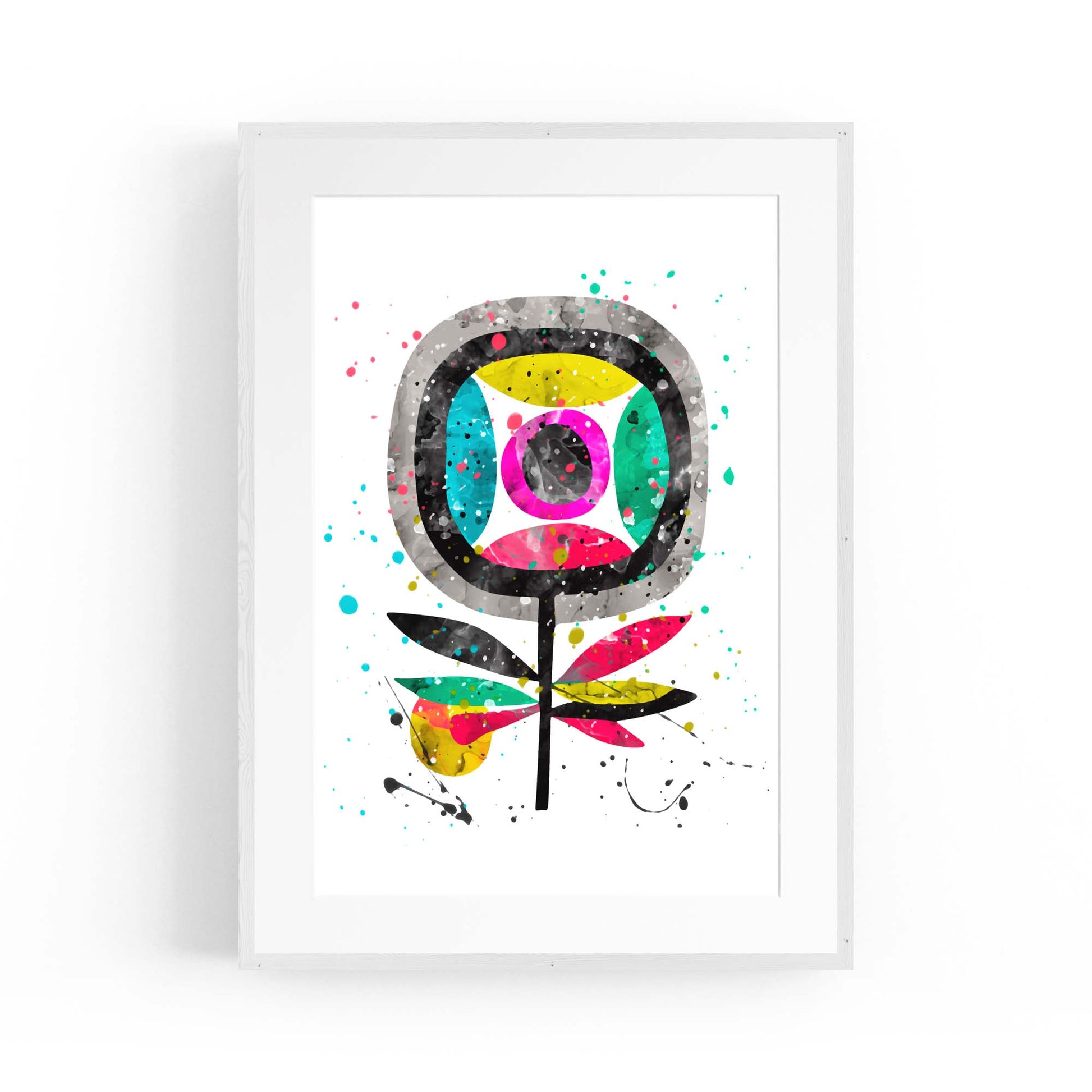 Scandi Flower Colourful Kitchen Cafe Wall Art #1 - The Affordable Art Company