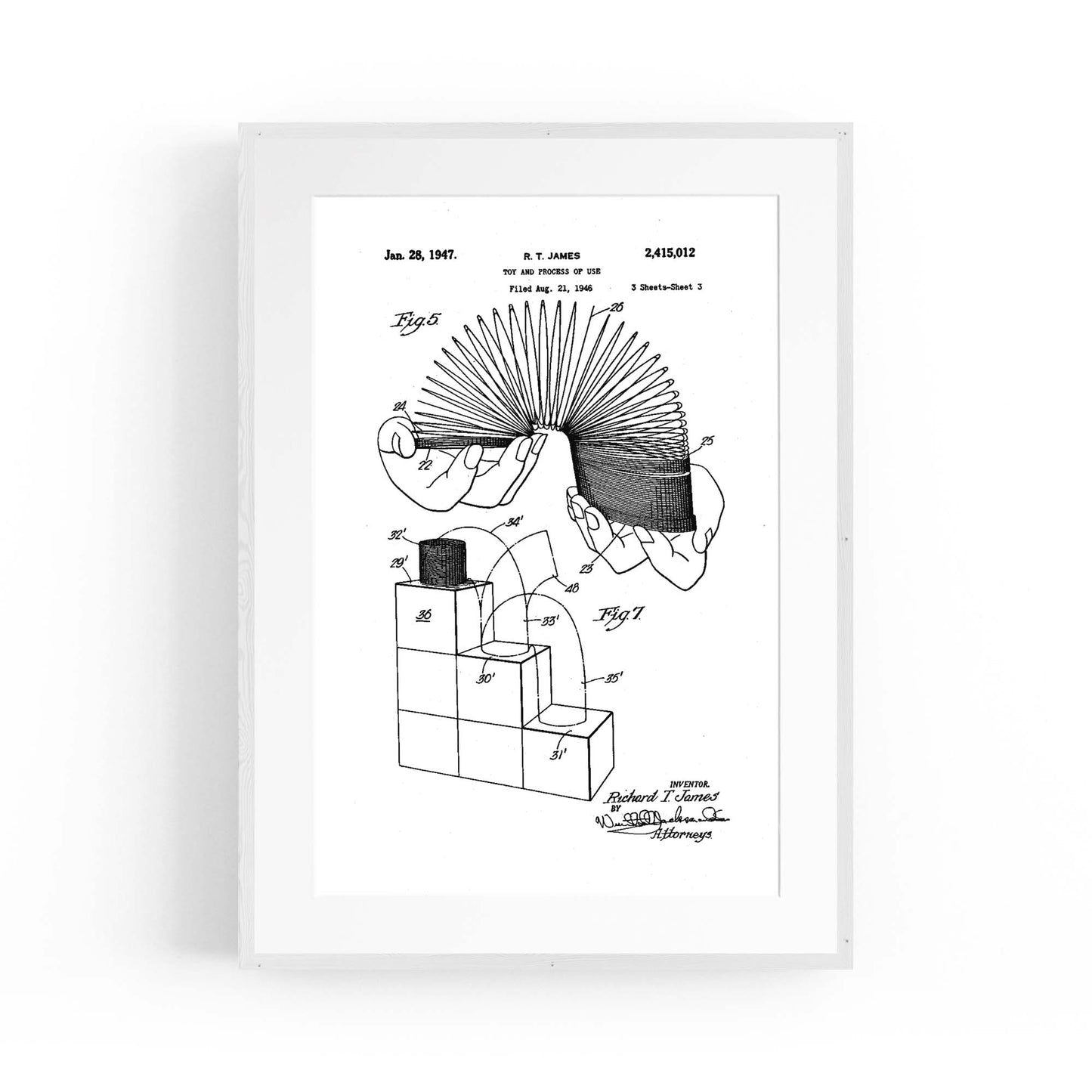 Vintage Slinky Toy Patent Wall Art #2 - The Affordable Art Company