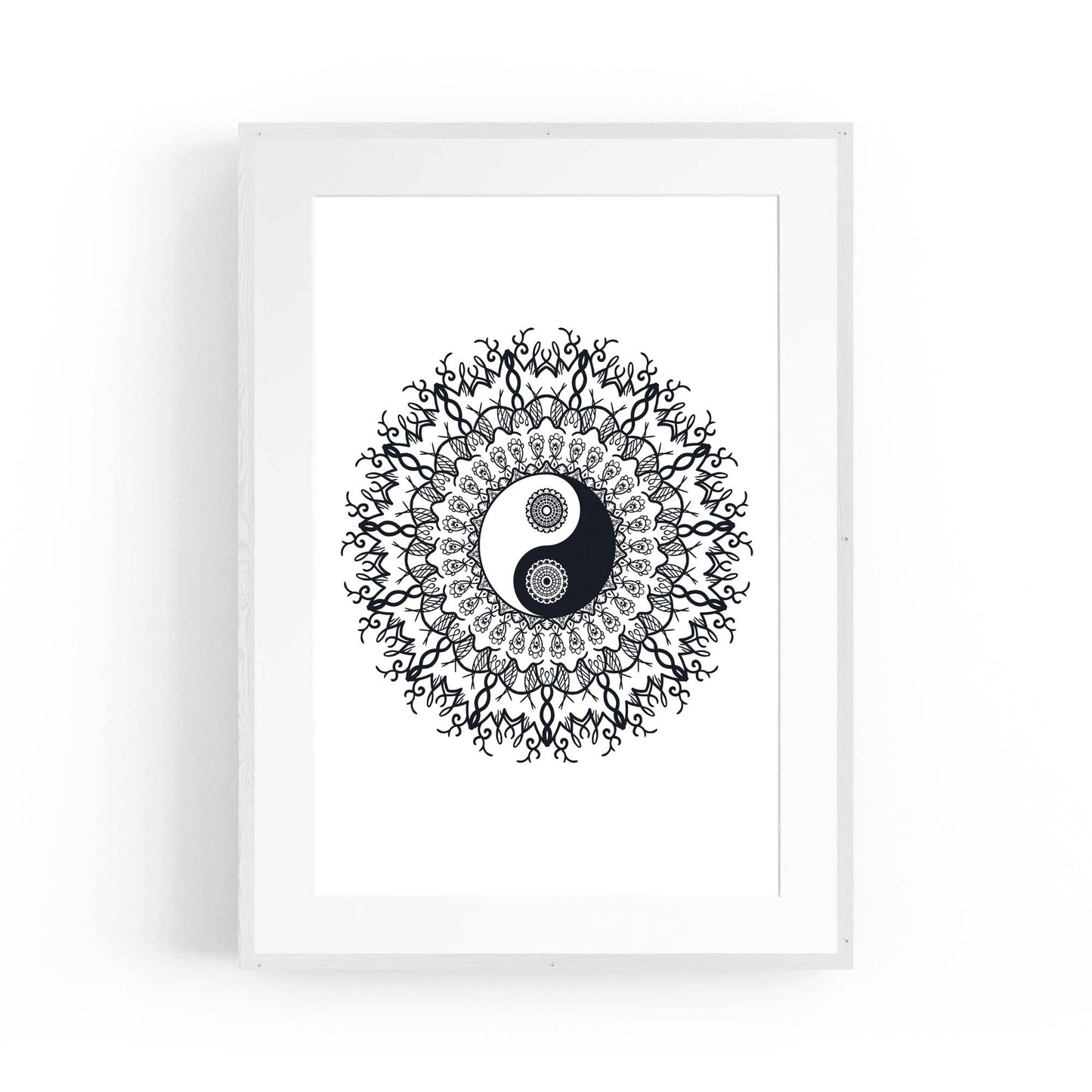 Yin Yang Mandala Calming Yoga Buddist Wall Art #4 - The Affordable Art Company