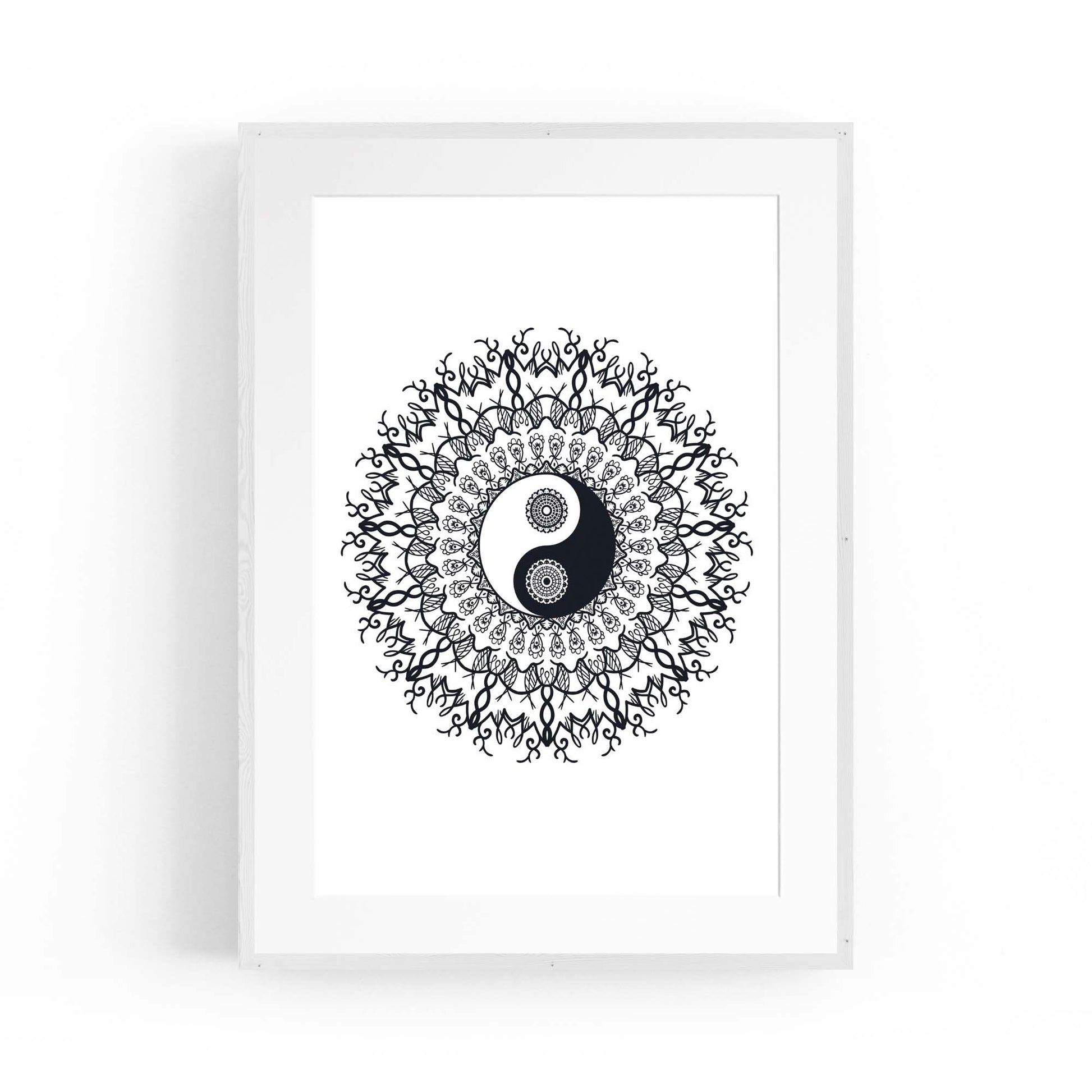 Yin Yang Mandala Calming Yoga Buddist Wall Art #4 - The Affordable Art Company