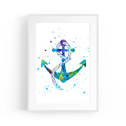 Anchor Painting Nautical Coastal Bathroom Wall Art #4 - The Affordable Art Company