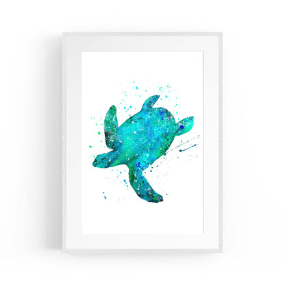 Sea Turtle Cartoon Sealife Nursery Baby Wall Art #1 - The Affordable Art Company