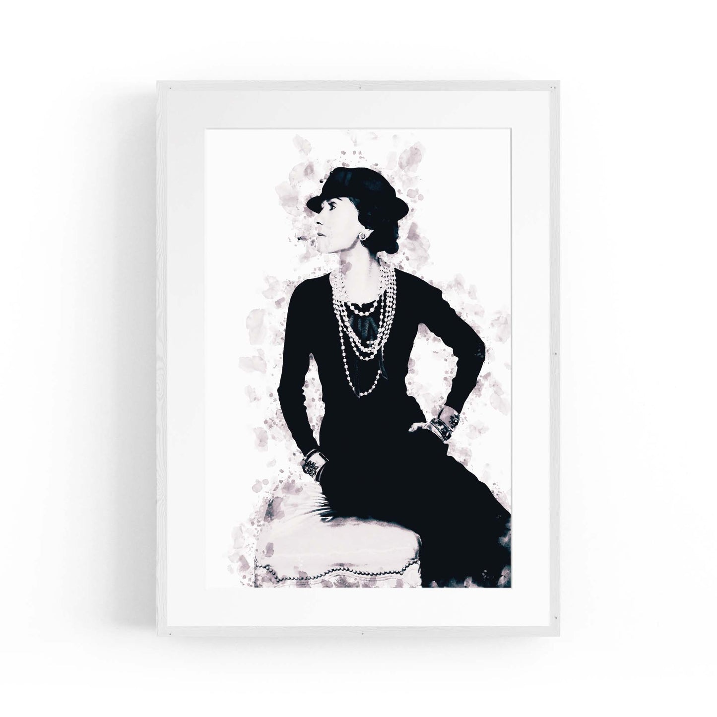 Coco Chanel Portrait Ink Drawing Wall Art - The Affordable Art Company