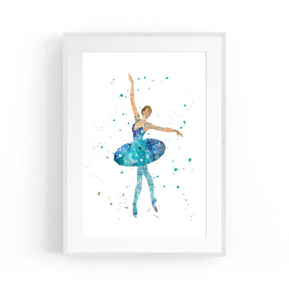 Blue Ballerina Girls Bedroom Ballet Wall Art - The Affordable Art Company