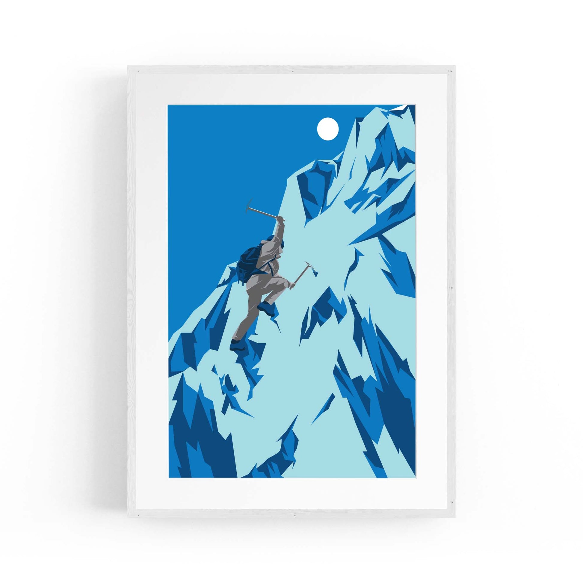 Retro Mountain Climbing Winter Sports Wall Art #3 - The Affordable Art Company