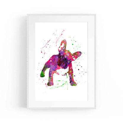 Watercolour Boston Terrier Dog Wall Art - The Affordable Art Company
