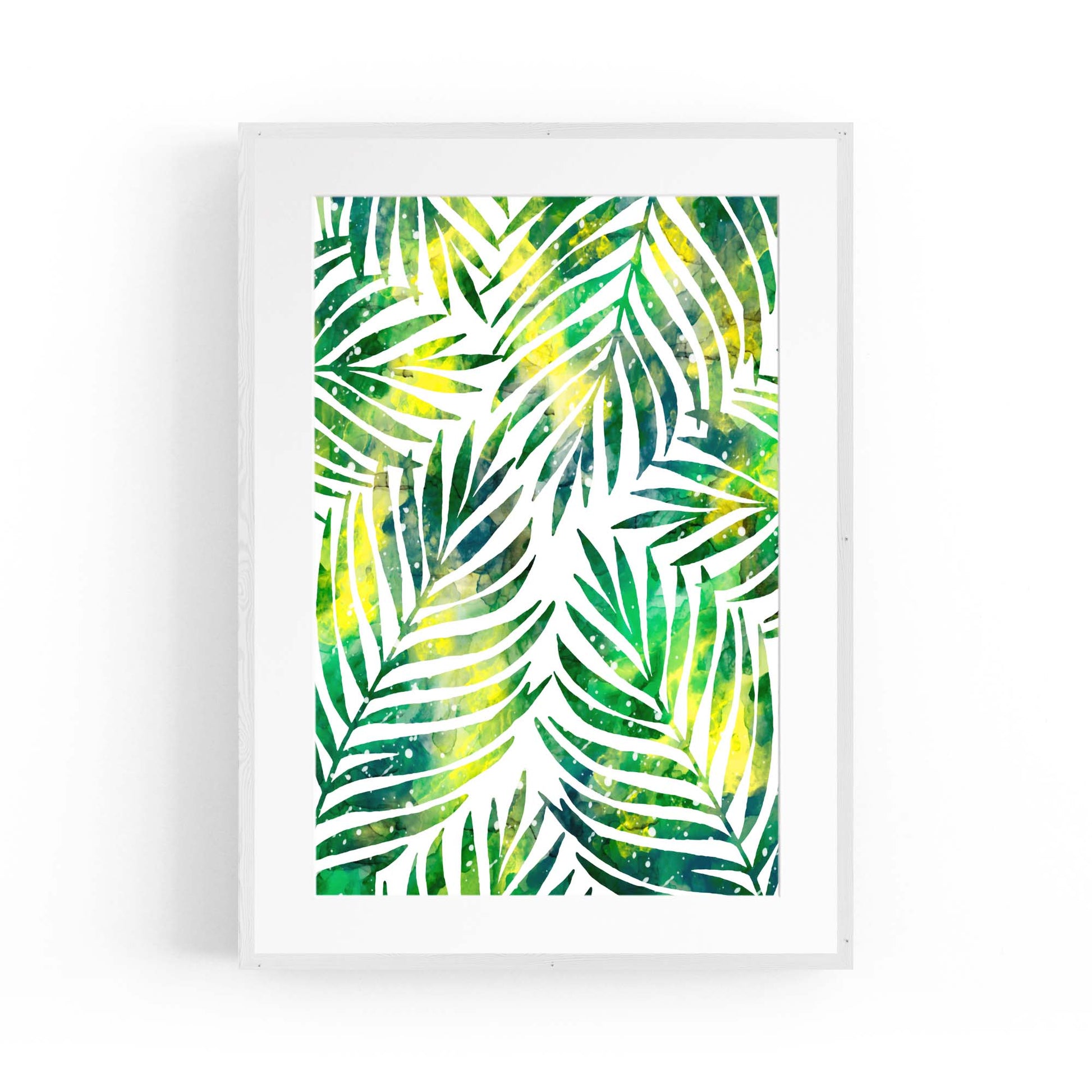 Palm Leaf Tropical Green Minimal Wall Art #7 - The Affordable Art Company