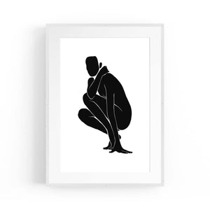 Nude Female Form Abstract Minimal Black Wall Art #3 - The Affordable Art Company