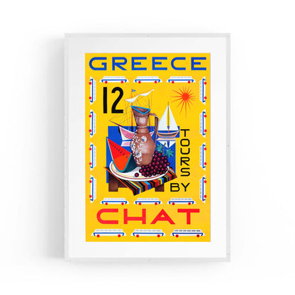 Greece Tours Vintage Travel Advert Wall Art - The Affordable Art Company