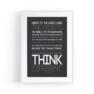 "Think Different" Steve Jobs Office Quote Wall Art - The Affordable Art Company