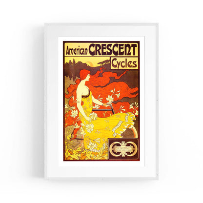 American Crescent Cycles Vintage Advert Wall Art - The Affordable Art Company